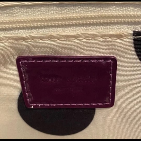 Purple, patent leather Kate Spade tote in great condition. - Picture 5 of 9